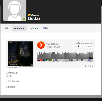 Soundcloud About Custom Code